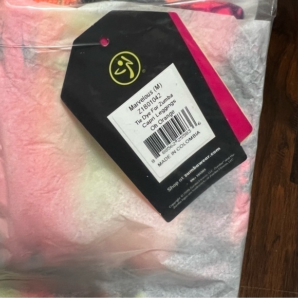 Zumba Tie Dye For Zumba Capri Leggings & Sport Bra Set Medium - Oh Orange NWT - Picture 12 of 16